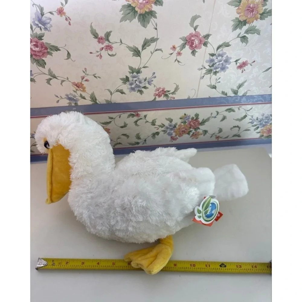 Wild Republic Ecokins White Pelican Plush Stuffed Animal 15 Inch Recycled White